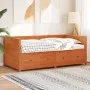 Sofá cama de madera maciza de pino marrón cera 100x200 cm de , Camas y somieres - Ref: Foro24-844437, Precio: 324,11 €, Descu...