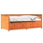 Sofá cama de madera maciza de pino marrón cera 100x200 cm de , Camas y somieres - Ref: Foro24-844437, Precio: 324,11 €, Descu...