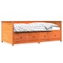 Sofá cama de madera maciza de pino marrón cera 100x200 cm de , Camas y somieres - Ref: Foro24-844437, Precio: 328,07 €, Descu...