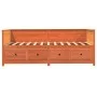 Sofá cama de madera maciza de pino marrón cera 100x200 cm de , Camas y somieres - Ref: Foro24-844437, Precio: 324,11 €, Descu...