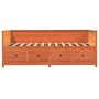 Sofá cama de madera maciza de pino marrón cera 100x200 cm de , Camas y somieres - Ref: Foro24-844437, Precio: 328,07 €, Descu...
