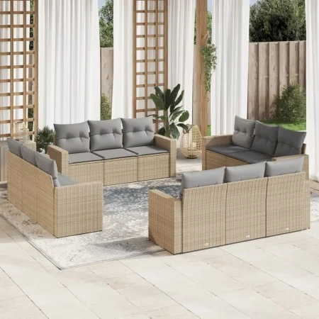 Set de sofás de jardín 12 pzas y cojines ratán sintético marrón de , Conjuntos de jardín - Ref: Foro24-3218759, Precio: 860,8...