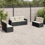 Set de comedor de jardín 7 pzas y cojines ratán sintético negro de , Conjuntos de jardín - Ref: Foro24-3218816, Precio: 375,9...