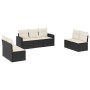 Set de comedor de jardín 7 pzas y cojines ratán sintético negro de , Conjuntos de jardín - Ref: Foro24-3218816, Precio: 375,9...