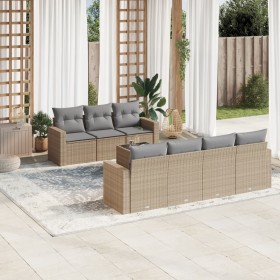 Juego de sofás de jardín con cojines beige 8 pzas ratán PE de , Conjuntos de jardín - Ref: Foro24-3218719, Precio: 505,09 €, ...