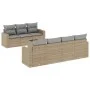 Juego de sofás de jardín con cojines beige 8 pzas ratán PE de , Conjuntos de jardín - Ref: Foro24-3218719, Precio: 496,21 €, ...