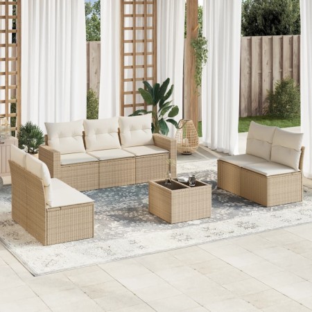 Juego de sofás de jardín con cojines beige 8 pzas ratán PE de , Conjuntos de jardín - Ref: Foro24-3218828, Precio: 480,35 €, ...