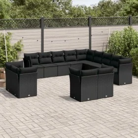Set de sofás de jardín y cojines 13 pzas ratán sintético negro de , Conjuntos de jardín - Ref: Foro24-3218545, Precio: 945,09...