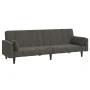 Sofá cama de 2 plazas con dos almohadas terciopelo gris oscuro by , Sofas - Ref: Foro24-375848, Price: 278,91 €, Discount: %
