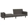 Sofá cama de 2 plazas con dos almohadas terciopelo gris oscuro by , Sofas - Ref: Foro24-375848, Price: 278,91 €, Discount: %