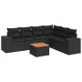 Set de comedor de jardín 7 pzas y cojines ratán sintético negro de , Conjuntos de jardín - Ref: Foro24-3257791, Precio: 453,4...
