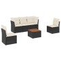 Set de sofás de jardín 6 piezas y cojines ratán sintético negro de , Conjuntos de jardín - Ref: Foro24-3223543, Precio: 320,1...