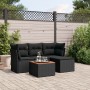Set de muebles de jardín 5 pzas y cojines ratán sintético negro de , Conjuntos de jardín - Ref: Foro24-3223605, Precio: 281,2...