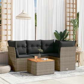 Juego de sofás jardín con cojines 5 pzas ratán sintético gris de , Conjuntos de jardín - Ref: Foro24-3223624, Precio: 295,47 ...