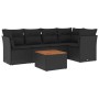 Set de sofás de jardín 6 piezas y cojines ratán sintético negro de , Conjuntos de jardín - Ref: Foro24-3223626, Precio: 370,7...