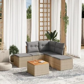 Juego de sofás jardín con cojines 6 pzas ratán sintético beige de , Conjuntos de jardín - Ref: Foro24-3223672, Precio: 312,20...