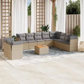 Set de sofás de jardín 11pzas con cojines ratán sintético beige de , Conjuntos de jardín - Ref: Foro24-3223721, Precio: 659,8...