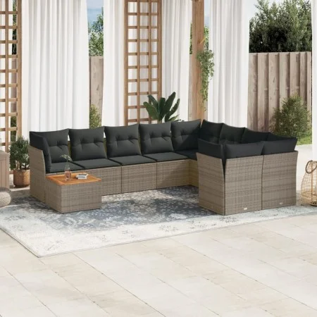 Set de sofás de jardín 10 pzas con cojines ratán sintético gris de , Conjuntos de jardín - Ref: Foro24-3223827, Precio: 565,2...
