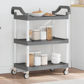 Carrito de 3 niveles aluminio gris 81x41x92 cm de , Carros de cocina y comedor - Ref: Foro24-30321, Precio: 68,22 €, Descuent...