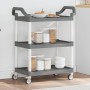 Carrito de 3 niveles aluminio gris 81x41x92 cm de , Carros de cocina y comedor - Ref: Foro24-30321, Precio: 68,22 €, Descuent...