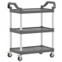 Carrito de 3 niveles aluminio gris 81x41x92 cm de , Carros de cocina y comedor - Ref: Foro24-30321, Precio: 59,04 €, Descuent...