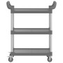 Carrito de 3 niveles aluminio gris 81x41x92 cm de , Carros de cocina y comedor - Ref: Foro24-30321, Precio: 68,22 €, Descuent...
