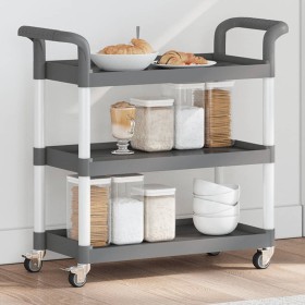 Carrito de 3 niveles aluminio gris 77x34x72 cm de , Carros de cocina y comedor - Ref: Foro24-30323, Precio: 52,05 €, Descuent...