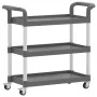 Carrito de 3 niveles aluminio gris 77x34x72 cm by , Kitchen and dining carts - Ref: Foro24-30323, Price: 51,43 €, Discount: %