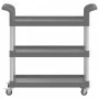Carrito de 3 niveles aluminio gris 77x34x72 cm by , Kitchen and dining carts - Ref: Foro24-30323, Price: 51,43 €, Discount: %