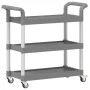 Carrito de 3 niveles aluminio gris 77x34x72 cm by , Kitchen and dining carts - Ref: Foro24-30323, Price: 51,43 €, Discount: %