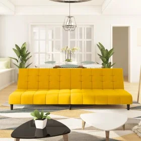 Sofá cama de 2 plazas terciopelo amarillo de , Sofás - Ref: Foro24-375770, Precio: 258,21 €, Descuento: %