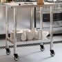 Mesa de trabajo de cocina con ruedas acero inox 82,5x55x85 cm de , Restauración - Ref: Foro24-376463, Precio: 138,34 €, Descu...