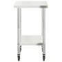 Mesa de trabajo de cocina con ruedas acero inox 82,5x55x85 cm de , Restauración - Ref: Foro24-376463, Precio: 138,34 €, Descu...