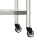 Mesa de trabajo de cocina con ruedas acero inox 82,5x55x85 cm de , Restauración - Ref: Foro24-376463, Precio: 138,34 €, Descu...