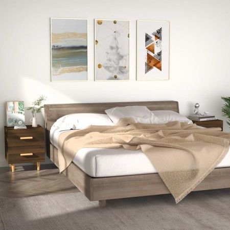 Mesitas de noche 2 unidades roble marrón 40x35x47,5 cm de vidaXL, Mesitas de noche - Ref: Foro24-817290, Precio: 80,49 €, Des...