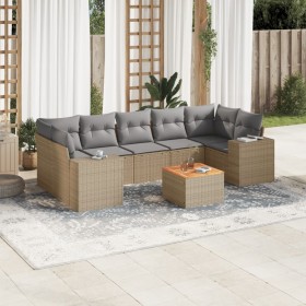 Juego de sofás de jardín con cojines beige 8 pzas ratán PE de , Conjuntos de jardín - Ref: Foro24-3225359, Precio: 524,10 €, ...