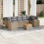 Juego de sofás de jardín con cojines beige 8 pzas ratán PE de , Conjuntos de jardín - Ref: Foro24-3225359, Precio: 524,10 €, ...