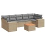 Juego de sofás de jardín con cojines beige 8 pzas ratán PE de , Conjuntos de jardín - Ref: Foro24-3225359, Precio: 524,10 €, ...