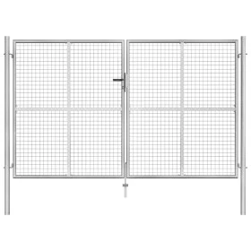 Silberverzinktes Gartentor aus Stahl, 306 x 200 cm von vidaXL, Gartentore - Ref: Foro24-144764, Preis: 450,02 €, Rabatt: %