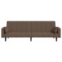 Sofá cama de 2 plazas con dos almohadas tela gris taupe de , Sofás - Ref: Foro24-375839, Precio: 283,18 €, Descuento: %