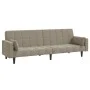 Sofá cama de 2 plazas con dos almohadas terciopelo gris claro de , Sofás - Ref: Foro24-375847, Precio: 280,47 €, Descuento: %
