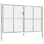 Puerta de jardín de acero galvanizado plateado 306x200 cm de vidaXL, Puertas de jardín - Ref: Foro24-144764, Precio: 450,02 €...