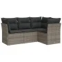 Garden sofa set 4 pieces with gray synthetic rattan cushions by , Garden sets - Ref: Foro24-3217580, Price: 259,28 €, Discoun...