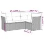 Garden sofa set 4 pieces with gray synthetic rattan cushions by , Garden sets - Ref: Foro24-3217580, Price: 259,28 €, Discoun...