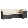 Set de muebles de jardín 5 pzas y cojines ratán sintético negro de , Conjuntos de jardín - Ref: Foro24-3217596, Precio: 306,6...