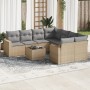 Set de sofás de jardín 9 pzas con cojines ratán sintético beige de , Conjuntos de jardín - Ref: Foro24-3218749, Precio: 529,4...