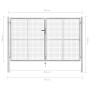 Puerta de jardín de acero galvanizado plateado 306x200 cm de vidaXL, Puertas de jardín - Ref: Foro24-144764, Precio: 441,87 €...