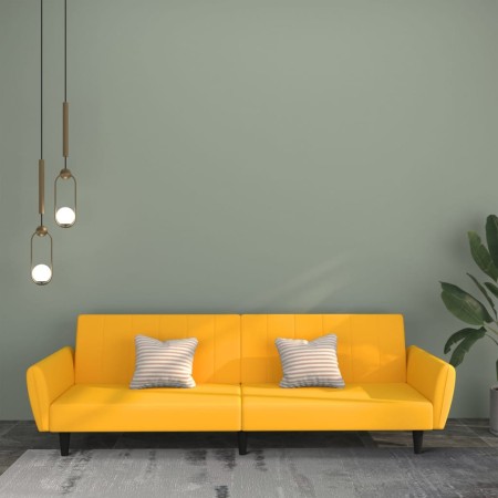 Sofá cama de 2 plazas terciopelo amarillo de , Sofás - Ref: Foro24-375864, Precio: 268,97 €, Descuento: %