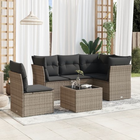 Set de muebles de jardín 6 pzas y cojines ratán sintético gris de , Conjuntos de jardín - Ref: Foro24-3217650, Precio: 351,40...