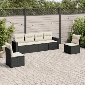 Set de sofás de jardín 6 piezas y cojines ratán sintético negro de , Conjuntos de jardín - Ref: Foro24-3218796, Precio: 339,4...
